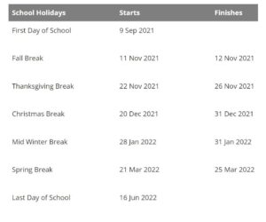 Hillsboro School District 2021 2022 Holidays Calendar