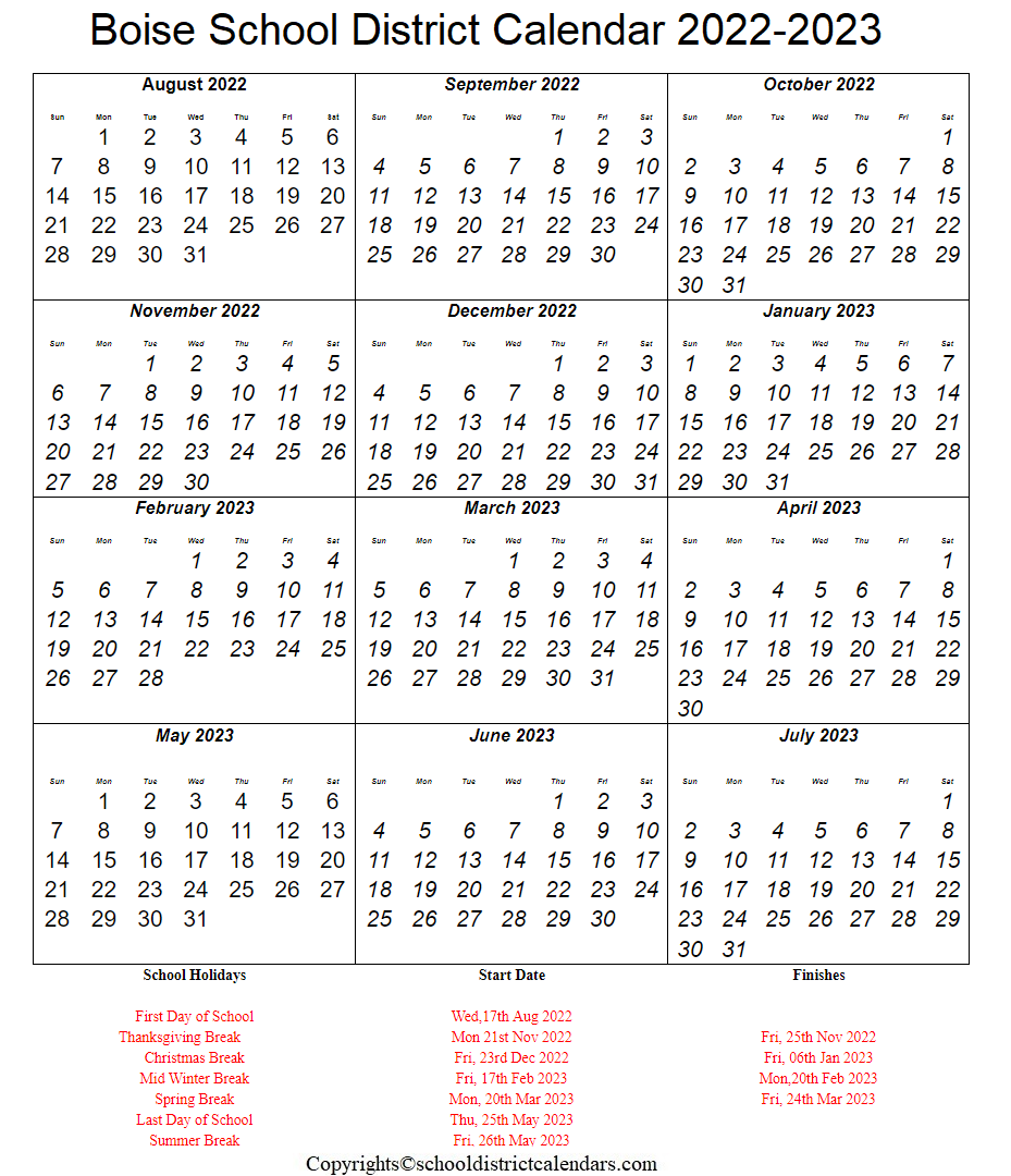 Boise Idaho Calendar Karon Maryann Boise Idaho Calendar Karon Maryann
