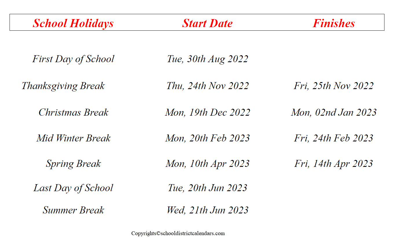 Issaquah School District Calendar Holidays 2022-23