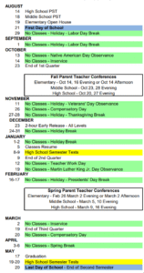Sioux Falls District School Calendar Holidays 2025-2026