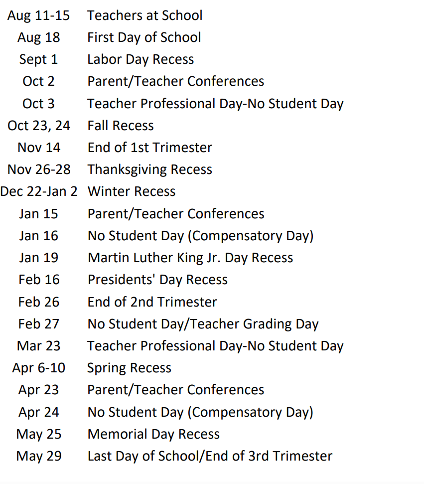Canyons School District Holidays Calendar 2025-2026