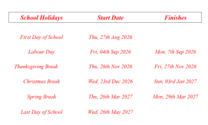 Sioux Falls County School District Proposed Calendar 2026-2027